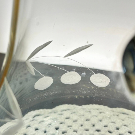 Кувшин из стекла с алмазной гранью "Вишенки". Винтаж, СССР. Картинка 5